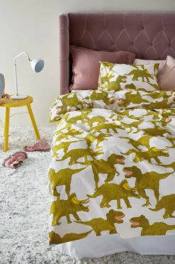 Outlet DINO Pussilakanasetti Kapeaan Sänkyyn - Ekologinen Lasten Vuodevaatteet
