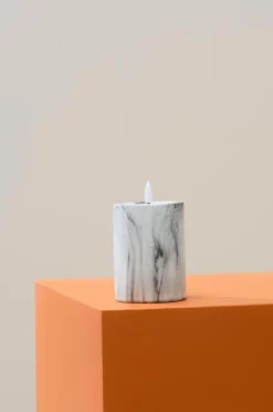 Cheap FLAMME MARBLE Pöytäkynttilä LED, 12,5 Cm Kynttilät