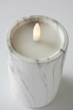 Outlet FLAMME MARBLE Pöytäkynttilä LED, 15 Cm Kynttilät