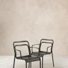 New PANTHEON Käsinojalliset Tuolit, 2/pakk. Puutarhatuolit & Puutarhajakkarat|Ulkokalusteet