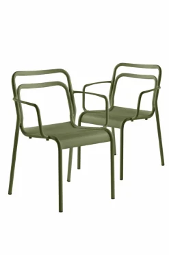 Clearance PANTHEON Käsinojalliset Tuolit, 2/pakk. Puutarhatuolit & Puutarhajakkarat|Ulkokalusteet