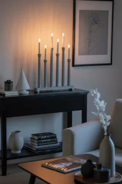 New Sähkökynttelikkö Puuta, 6 Lamppua, 59 Cm Jouluvalot