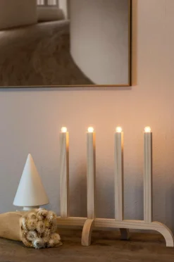 Clearance Sähkökynttelikkö Puuta, 4 Lamppua, 42 Cm Jouluvalot